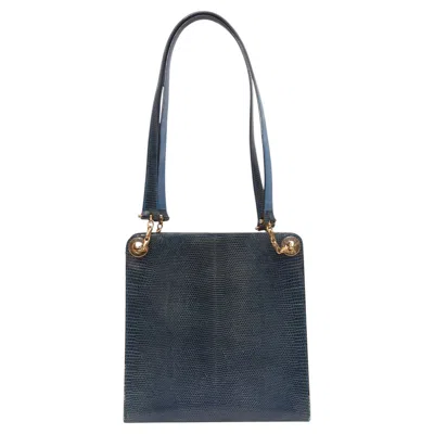 Pre-owned Celine Vintage Blue  Lizard Skin Handbag
