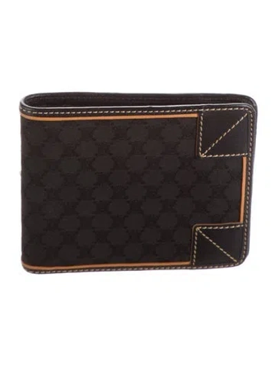 Pre-owned Celine Vintage Canvas Bifold Wallet In Black