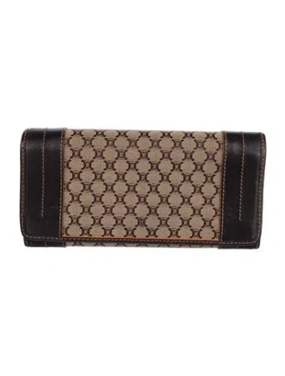 Pre-owned Celine Vintage Canvas Wallet In Brown