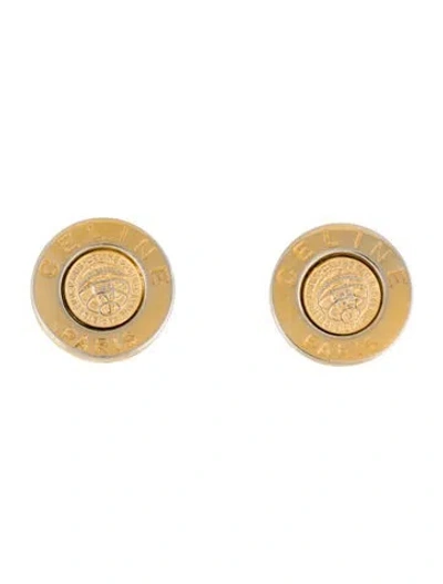 Pre-owned Celine Vintage Celestial Clip On Earrings In Multi