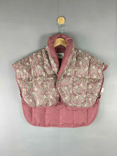 Pre-owned Celine Vintage  Dusty Pink Praisley Puffer Cropped Vest