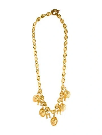 Pre-owned Celine Vintage Charm Collar Necklace, 29" In Multi