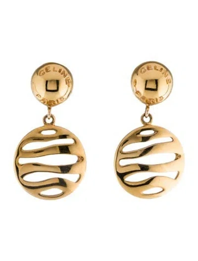 Pre-owned Celine Vintage Clip-on Drop Earrings In Multi