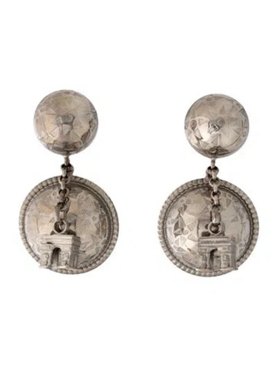 Pre-owned Celine Vintage Clip-on Drop Earrings In Multi