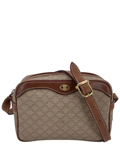 Pre-owned Celine Vintage Cloth Crossbody Bag Triomphe Vintage (authentic Pre-loved)