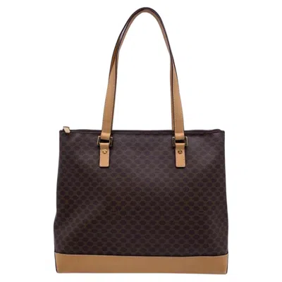 Pre-owned Celine Vintage Cloth Tote Bag Macadam In Black
