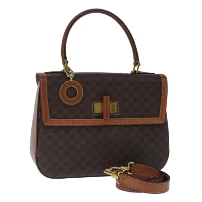 Pre-owned Celine Vintage Convertible Top Handle Bag Macadam Coated Canvas Brown Canvas Bag ()