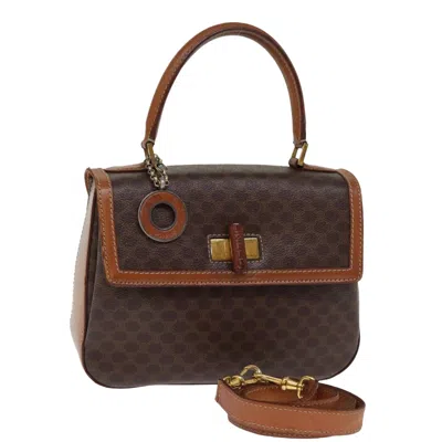 Pre-owned Celine Vintage Convertible Top Handle Bag Macadam Coated Canvas Brown Canvas Bag ()