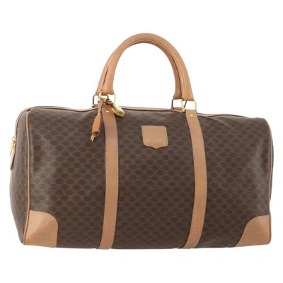 Pre-owned Celine Vintage Duffle Bag Canvas And Leather Brown Canvas Travel Bag Bag ()