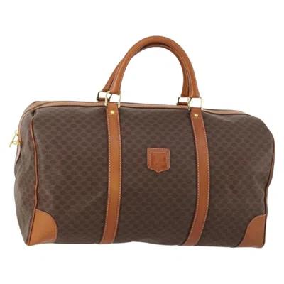 Pre-owned Celine Vintage Duffle Bag Canvas And Leather Brown Canvas Travel Bag Bag ()