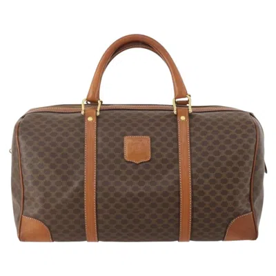 Pre-owned Celine Vintage Duffle Bag Macadam Coated Canvas Brown Canvas Travel Bag Bag ()