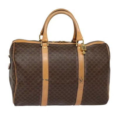 Pre-owned Celine Vintage Duffle Bag Macadam Coated Canvas Brown Canvas Travel Bag Bag ()