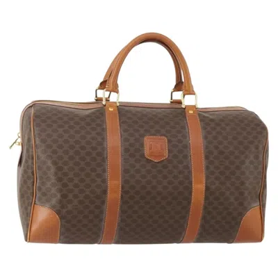 Pre-owned Celine Vintage Duffle Macadam Coated Canvas Brown Canvas Travel Bag Bag ()