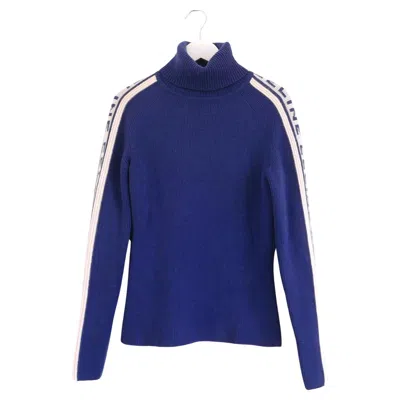 Pre-owned Celine Vintage Fall 1999 Logo Sleeve Cashmere Sweater In Purple