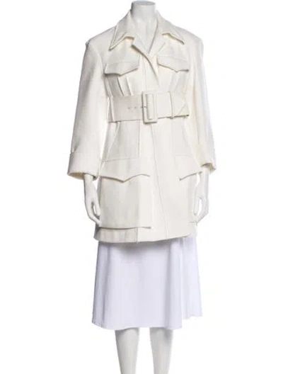 Pre-owned Celine Vintage Faux Fur Coat In White