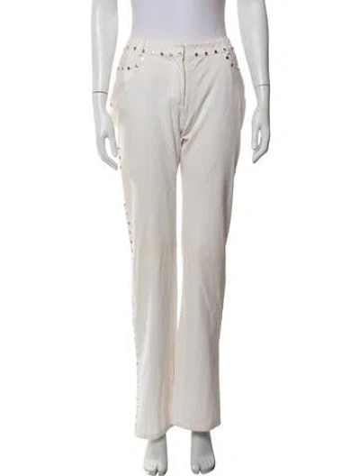 Pre-owned Celine Vintage Flared Jeans In Neutrals/white