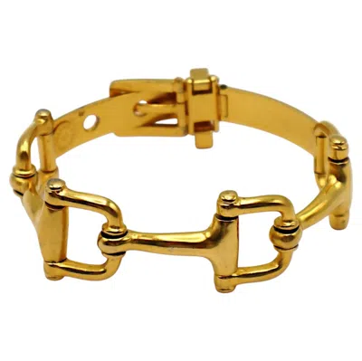 Pre-owned Celine Vintage Gold-tone Horsebit Link Bracelet In Multiple