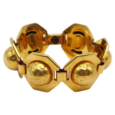 Pre-owned Celine Vintage Gold-tone Planisphere Geometric Link Bracelet In Multiple
