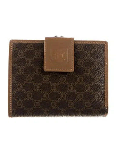 Pre-owned Celine Vintage Graphic Print Continental Wallet In Brown