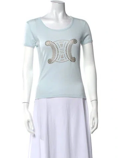 Pre-owned Celine Vintage Graphic Print T-shirt In Blue