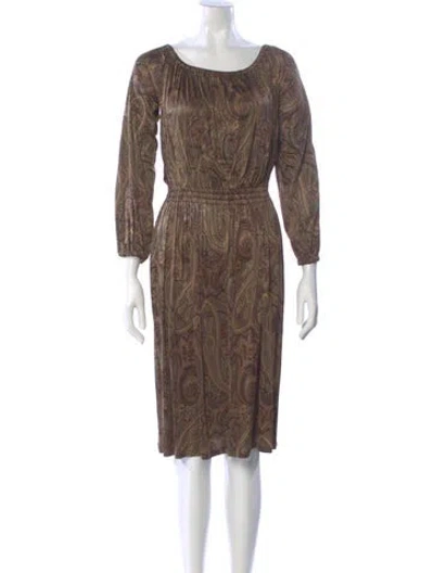 Pre-owned Celine Vintage Knee-length Dress In Brown