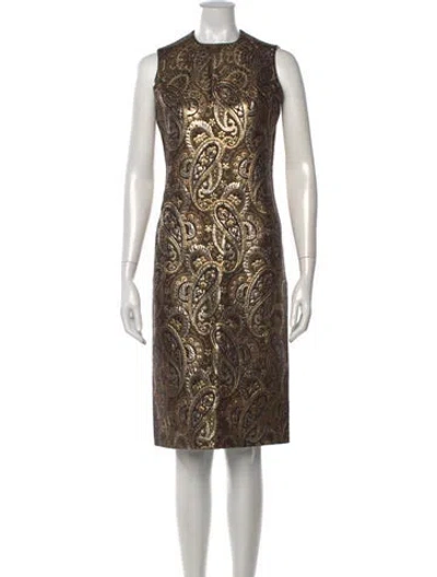 Pre-owned Celine Vintage Knee-length Dress In Gold