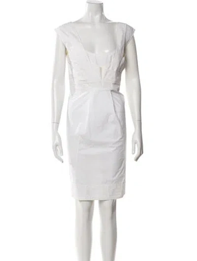 Pre-owned Celine Vintage Knee-length Dress In White