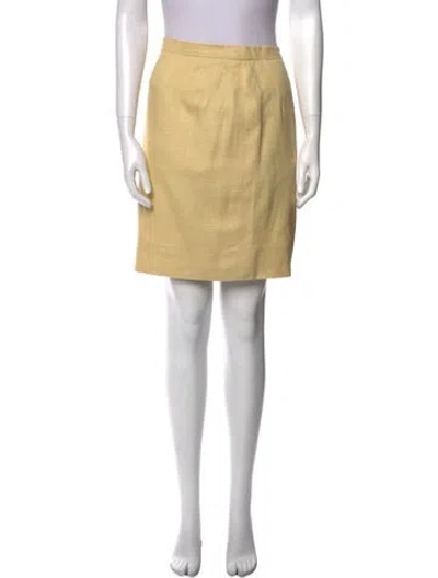 Pre-owned Celine Vintage Knee-length Skirt In Yellow