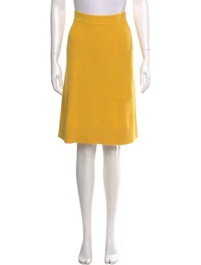 Pre-owned Celine Vintage Knee-length Skirt In Yellow
