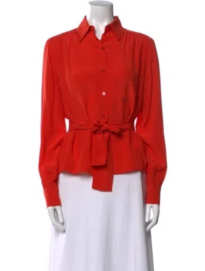 Pre-owned Celine Vintage Late 1970's - Early 1980's Blouse In Orange