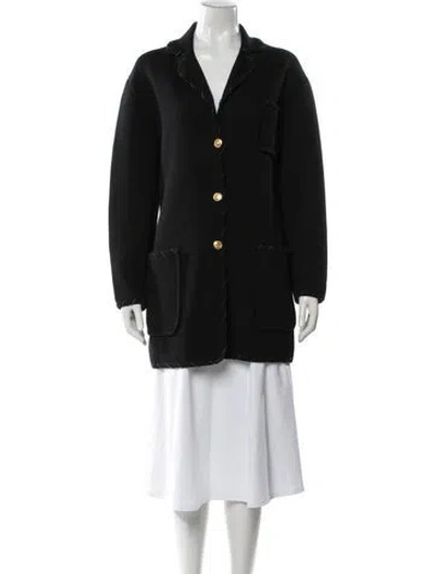 Pre-owned Celine Vintage Late 1970's - Early 1980's Peacoat In Black