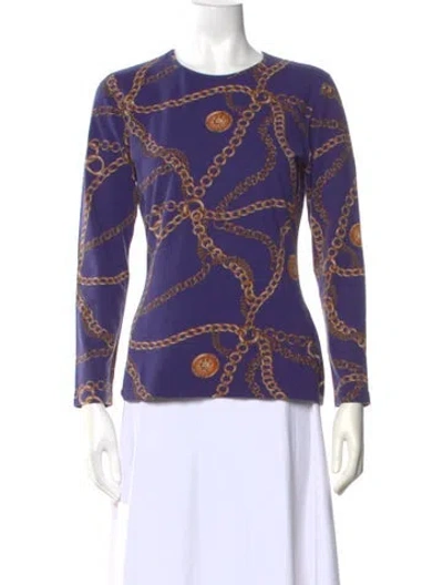 Pre-owned Celine Vintage Late 1970's - Early 1980's Top In Purple