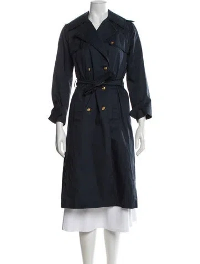 Pre-owned Celine Vintage Late 1970's - Early 1980's Trench Coat In Blue