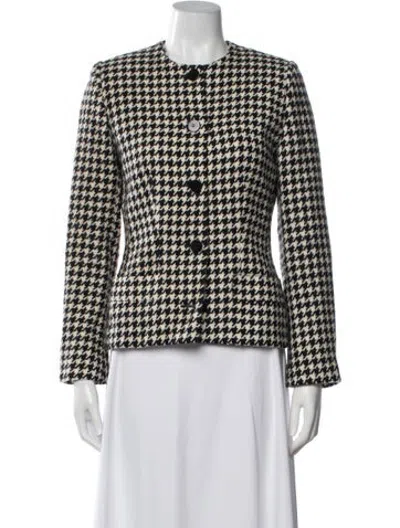 Pre-owned Celine Vintage Late 1980's - Early 1990's Blazer In Black/white