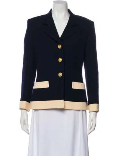 Pre-owned Celine Vintage Late 1980's - Early 1990's Blazer In Blue