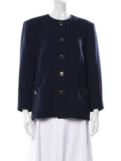 Pre-owned Celine Vintage Late 1980's - Early 1990's Blazer In Blue
