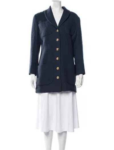 Pre-owned Celine Vintage Late 1980's - Early 1990's Coat In Blue