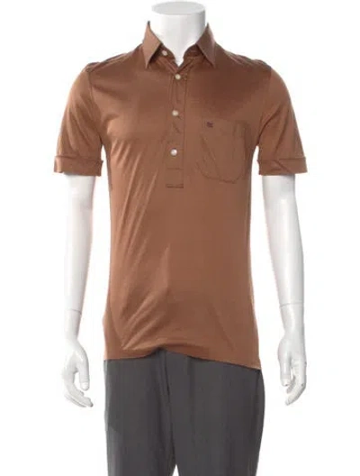 Pre-owned Celine Vintage Late 1980's - Early 1990's Polo Shirt In Brown
