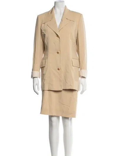 Pre-owned Celine Vintage Late 1980's - Early 1990's Skirt Suit In Neutrals