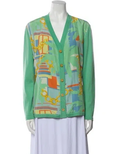 Pre-owned Celine Vintage Late 1980's - Early 1990's Sweater In Green