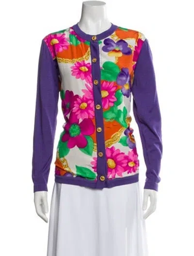 Pre-owned Celine Vintage Late 1980's - Early 1990's Sweater In Purple