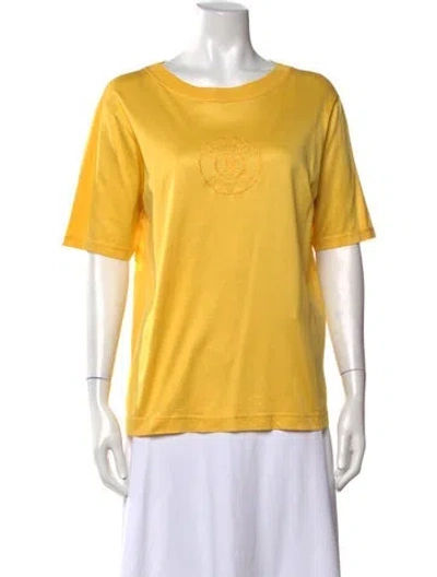Pre-owned Celine Vintage Late 1980's - Early 1990's T-shirt In Yellow