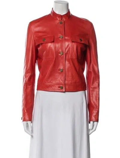 Pre-owned Celine Vintage Late 1990's - Early 2000's Biker Jacket In Red