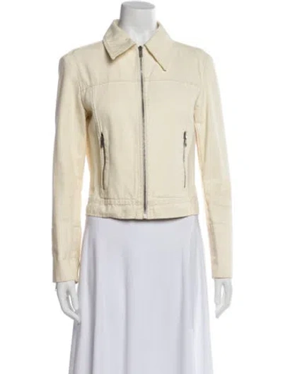 Pre-owned Celine Vintage Late 1990's - Early 2000's Biker Jacket In White