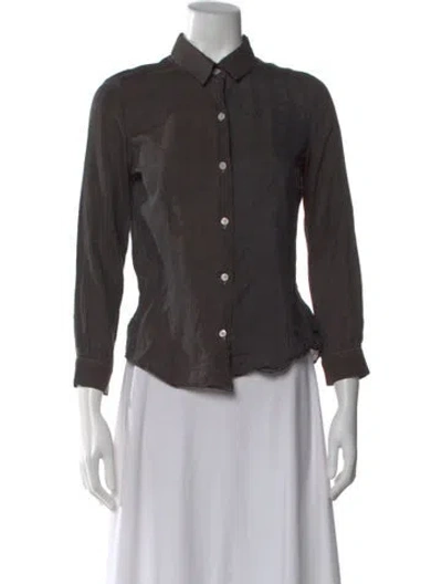 Pre-owned Celine Vintage Late 1990's - Early 2000's Blouse In Gray