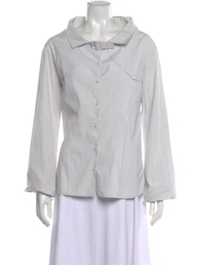 Pre-owned Celine Vintage Late 1990's - Early 2000's Button-up Top In White
