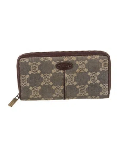 Pre-owned Celine Vintage Late 1990's - Early 2000's Continental Wallet In Blue