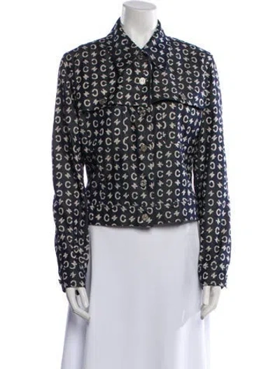 Pre-owned Celine Vintage Late 1990's - Early 2000's Evening Jacket In Blue