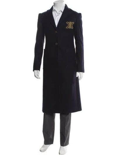 Pre-owned Celine Vintage Late 1990's - Early 2000's Overcoat In Blue