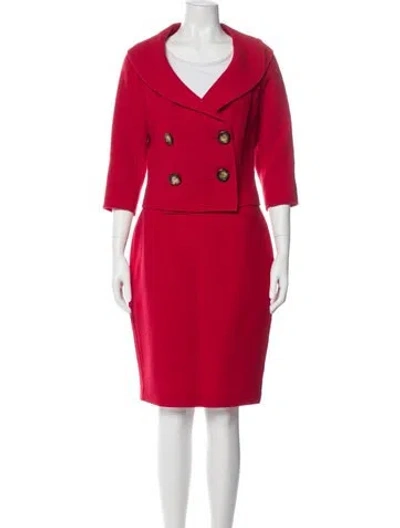 Pre-owned Celine Vintage Late 1990's - Early 2000's Skirt Suit In Red